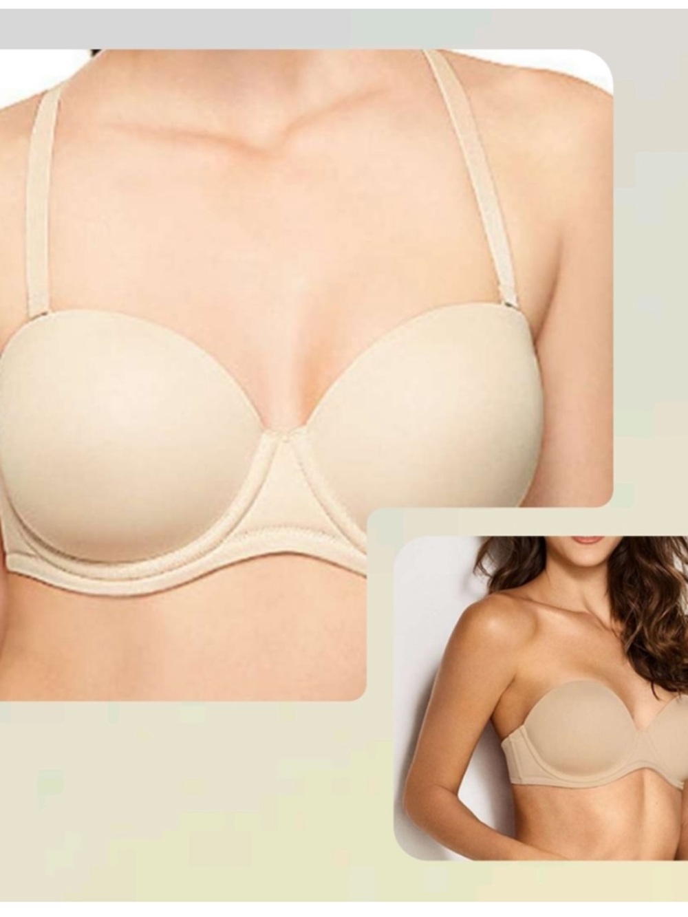 WACOAL Red Carpet Strapless Convertible Full Busted Underwire Bra 34G Sand Nude